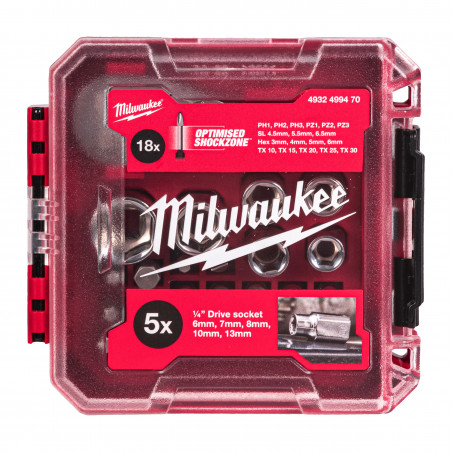 COFFRET  25 PCS  CLÉ À CLIQUET COMPACTE 1/4" - Milwaukee | 4932499470