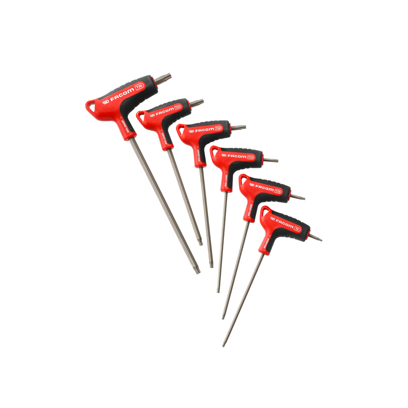 Jeu de 6 clés à poignées en P OGVGrip Torx T8 – T10 – T15 – T20 – T25 – T30 - FACOM | 89XGRP.J6PB