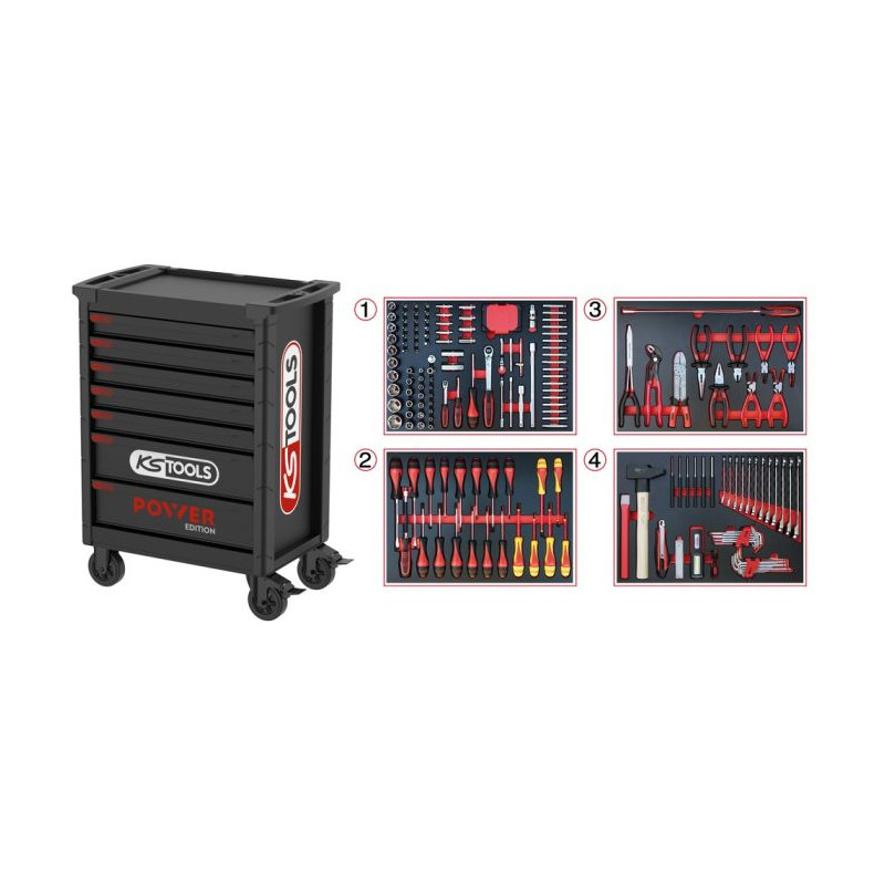 SERVANTE 7 TIROIRS - EDITION LIMITEE 2026 - ÉQUIPÉE DE 208 OUTILS KSTools | 826.7206F