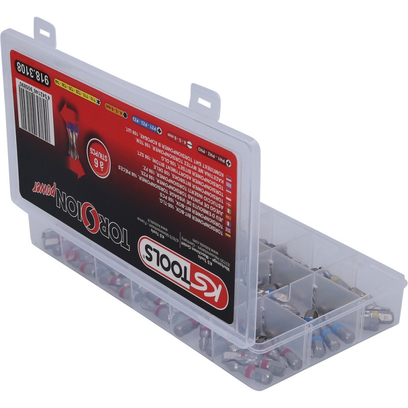 Assortiment d’embouts TORSIONpower, 108 pcs - KSTools | 918.3108