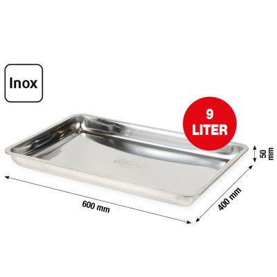 Bac de récupération en inox 9 litres, extra plat - KSTools | 150.9598