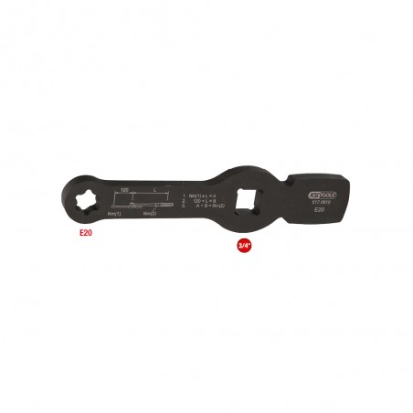 Clé à chocs TORX E 3/4''  avec 2 surfaces d'impact, E20 - KSTools | 517.0910