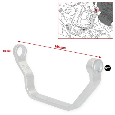 Clé à douille 3/8'' pour raccords à vis du collecteur d'admission pour VAG, 13 mm - KSTools | 150.2518