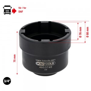 Clé à écrous rainurée 3/4’’ avec 4 ergots pour DAF, ergot intérieur Ø 66,8 mm - KSTools | 460.3740
