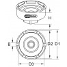 Clé à écrous rainurée 3/4’’ avec 4 ergots pour DAF, ergot intérieur Ø 66,8 mm - KSTools | 460.3740
