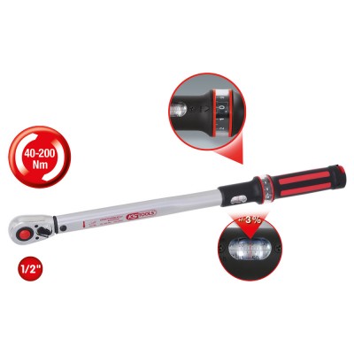 Clé dynamométrique 1/2'' ERGOTORQUEprécision, 20-200 Nm - KSTools | 516.6542