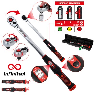 Clé dynamométrique INFINITOOL 3/4'' à cliquet réversible , 110-550 Nm - KSTools | 516.9090