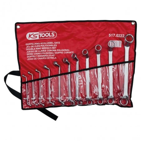 Clé polygonale contre-coudée, 11 pcs. 6-32mm - KSTools | 517.0222