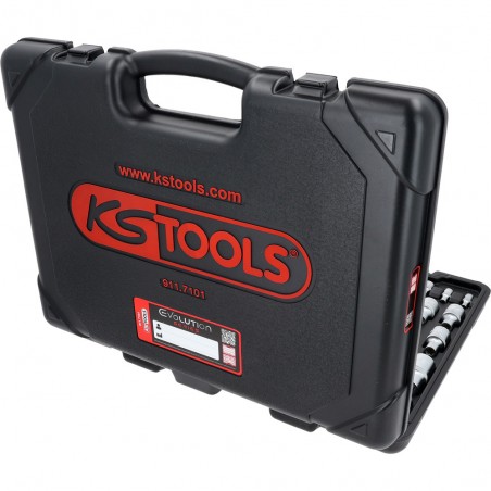 Coffret de douilles et douilles tournevis 1/4'' +3/8'' +1/2'', TORX, 101 pcs. - KSTools | 911.7101