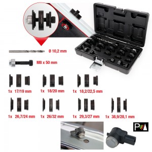 Coffret pour perçage des logements de capteurs de distance, 23 pcs  - KSTools | 140.2650