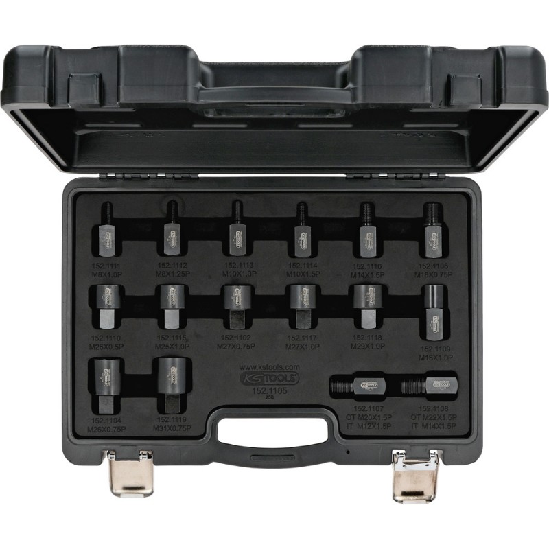 Jeu d’adaptateurs à visser pour extracteur d’injecteur, 16 pcs - KSTools | 152.1105