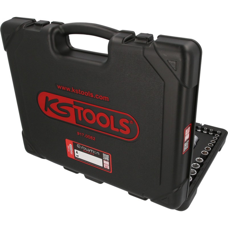 Jeu de clés à douille 1/4'' +3/8'' +1/2'' , 82 pcs, dimensions en pouces - KSTools | 917.0082