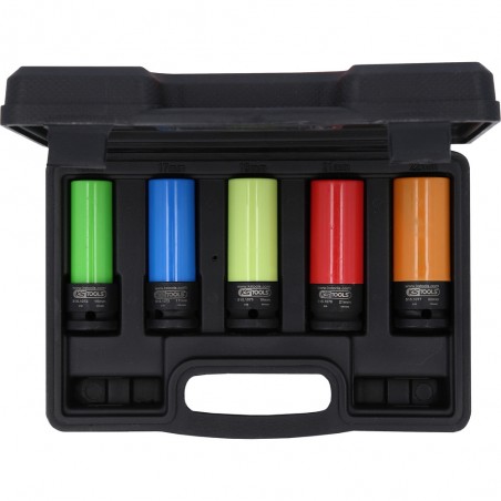 Jeu de douilles 1/2'' à chocs pour jantes aluminium robustes, 5 pcs - KSTools | 515.0870
