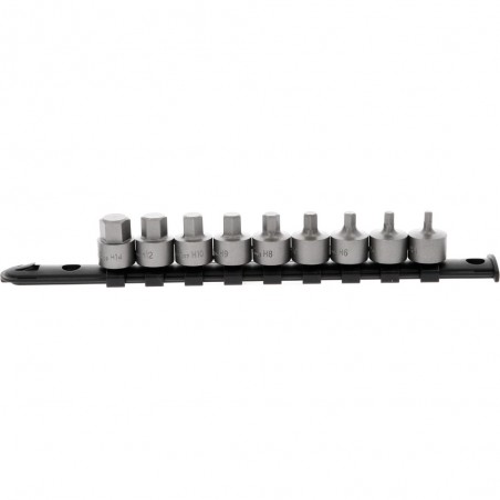 Jeu de douilles à embout 3/8''  à 6 pans creux, courtes, 9 pcs, 4-14 mm - KSTools | 917.4000