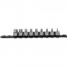 Jeu de douilles à embout 3/8''  à 6 pans creux, courtes, 9 pcs, 4-14 mm - KSTools | 917.4000