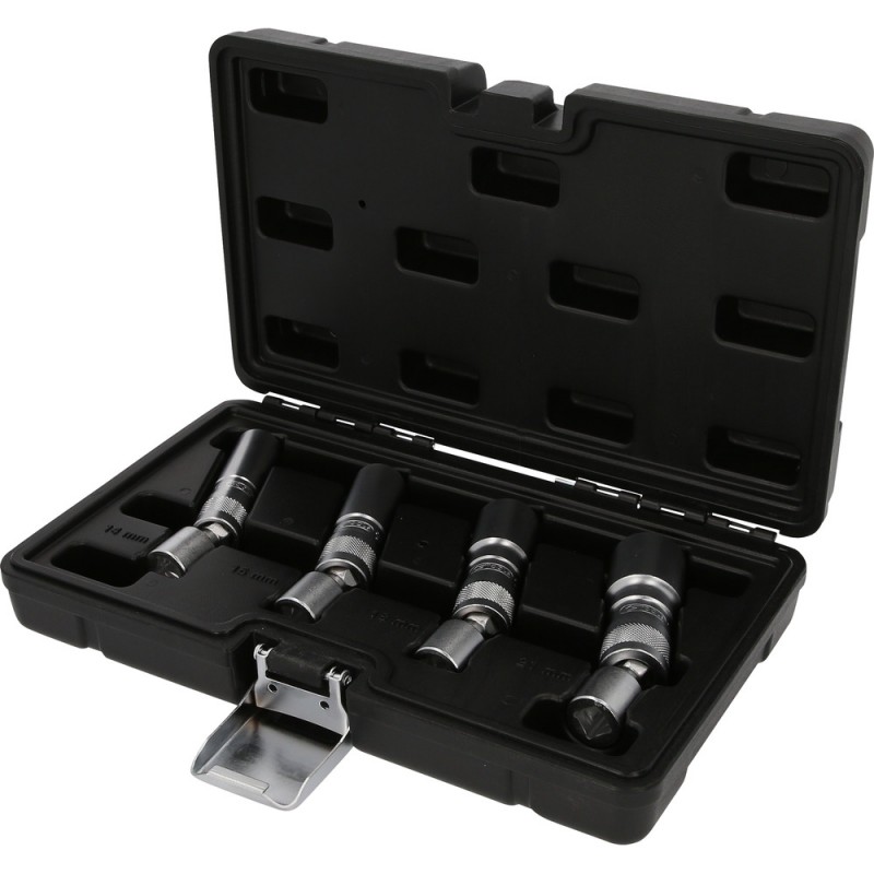 Jeu de douilles pour bougies d’allumage 3/8'' , 4 pcs, magnétiques avec articulation - KSTools | 517.1145