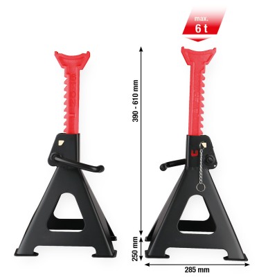 Lot de 2 chandelles à crémaillère Performance, 6 t - KSTools | 160.1255