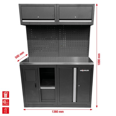 Module d’extension du système d’armoires d’atelier - plan de travail - système de collecte des déchets - KSTools | 866.6040