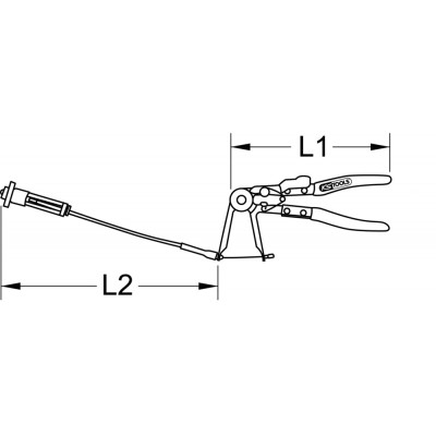 Pince universelle pour colliers auto-serrants avec câble Bowden, 630mm - KSTools | 115.0908