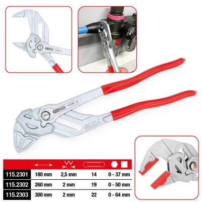 Pince-multiprises avec mors de protection, 300 mm - KSTools | 115.2303