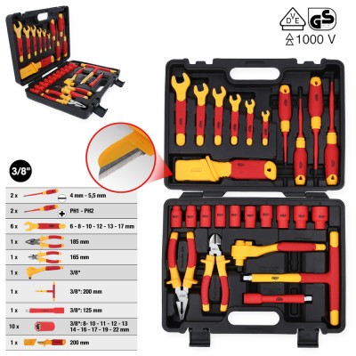 Set d'outils isolés pour véhicules électriques et hybrides, 26 pcs - KSTools | 117.1895