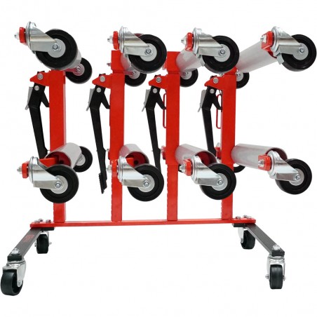 Support de rangement avec 4 chariots de manutention mécaniques Performance, 5 pcs - KSTools | 160.1225