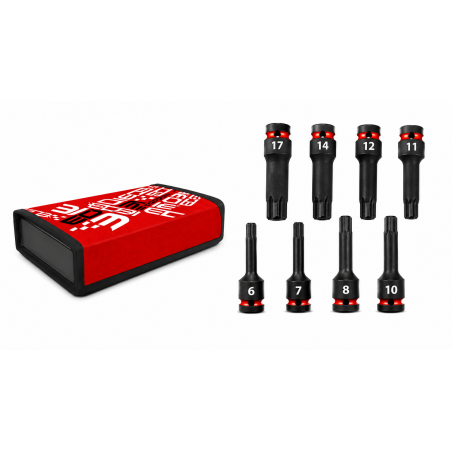 Jeu de 8 douilles 1/2" tournevis impact OGV Grip 6 pans en coffret textile édition limitée EO31  - FACOM | NSHGRPJ8-EO31