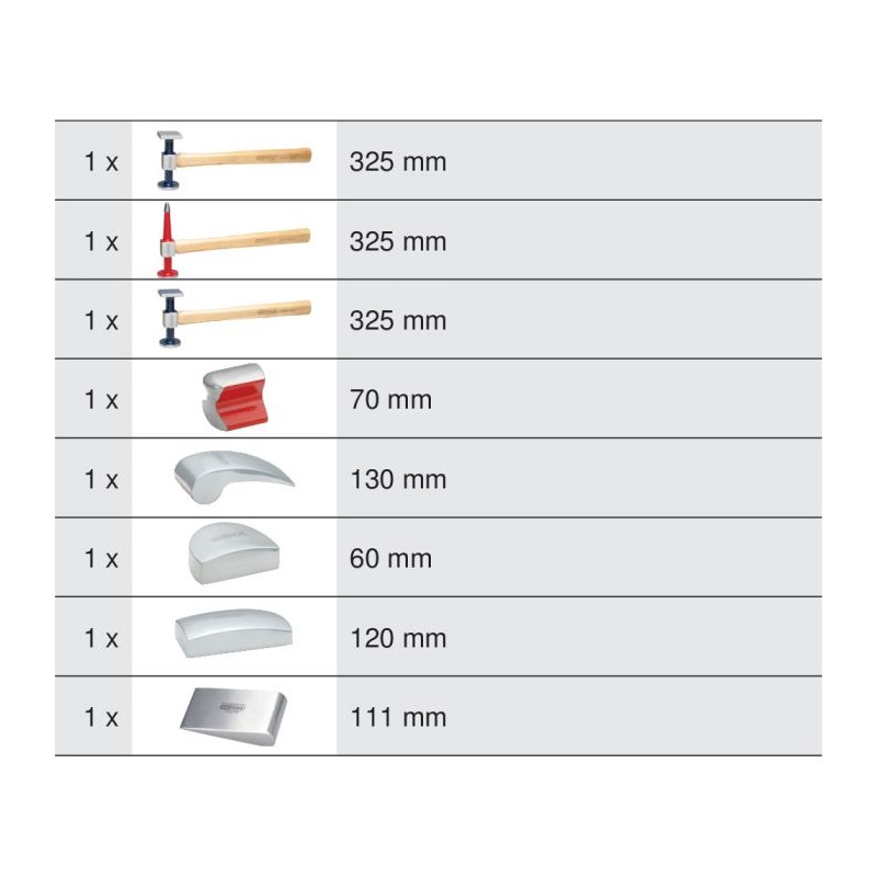 Coffret de débosselage de carrosserie 8 pcs KS Tools | 140.2100F