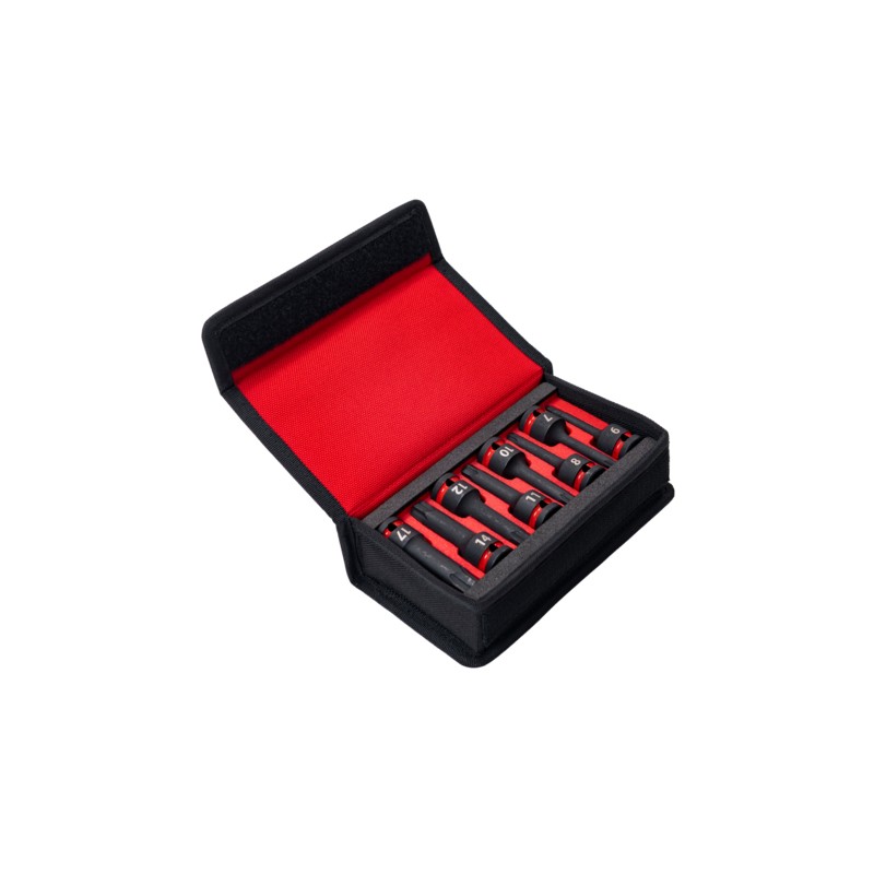 Jeu de 8 douilles 1/2" tournevis impact OGV Grip 6 pans en coffret textile édition limitée EO31  - FACOM | NSHGRPJ8-EO31