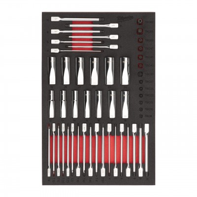 Module servante douilles et embouts 1/4", 3/8" et 1/2" 51 pcs Milwaukee | 4932502081