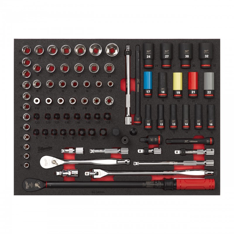 Module servante, jeu de cliquet et douilles à choc 1/2" 85 pcs Milwaukee | 4932502082