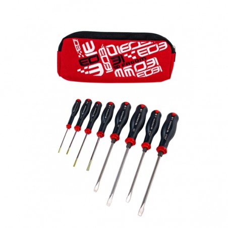 Jeu de 8 tournevis Protwist lame ronde en trousse édition limitée EO31 - FACOM |ATJ8-EO31